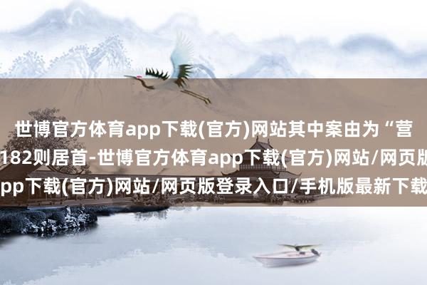 世博官方体育app下载(官方)网站其中案由为“营业公约纠纷”的公告以182则居首-世博官方体育app下载(官方)网站/网页版登录入口/手机版最新下载