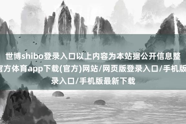 世博shibo登录入口以上内容为本站据公开信息整理-世博官方体育app下载(官方)网站/网页版登录入口/手机版最新下载